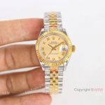 1:1 Swiss Copy Rolex 28mm Datejust Clean Factory Watch Gold Roman Dial